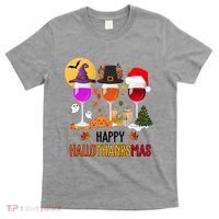 Happy Halloween Thanksgiving Christmas Wine Lover Gift T-Shirt thumb 0