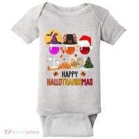 Happy Halloween Thanksgiving Christmas Wine Lover Gift Baby Bodysuit thumb 0