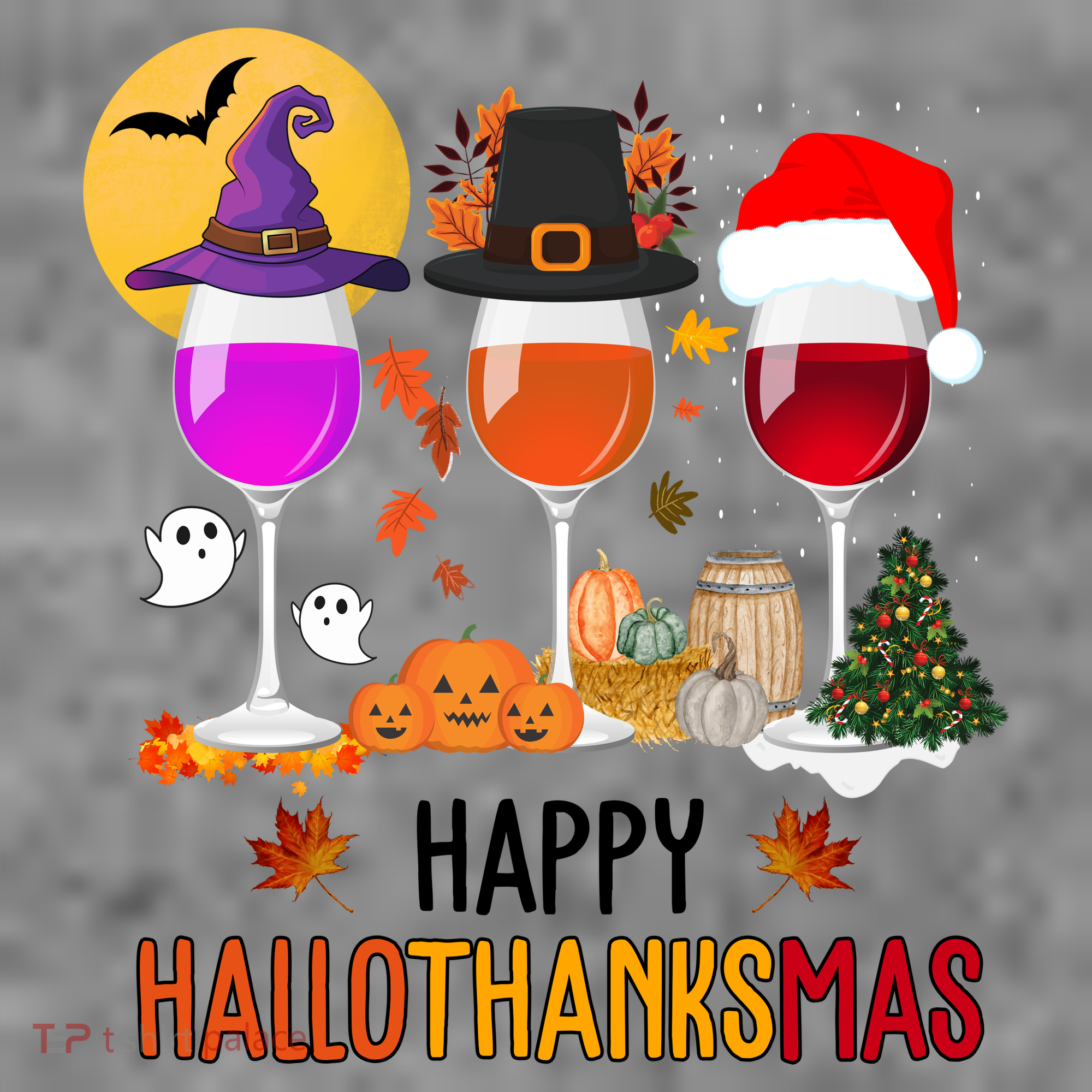 Happy Halloween Thanksgiving Christmas Wine Lover Gift Baby Bodysuit