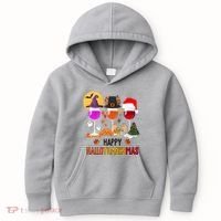 Happy Halloween Thanksgiving Christmas Wine Lover Gift Kids Hoodie thumb 0