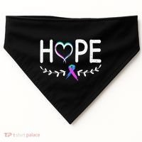 Hope Heart Teal Pink Purple Ribbon Thyroid Cancer USA-Made Doggie Bandana thumb 0