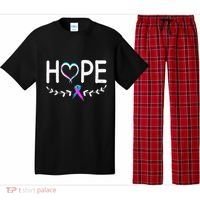 Hope Heart Teal Pink Purple Ribbon Thyroid Cancer Pajama Set thumb 0