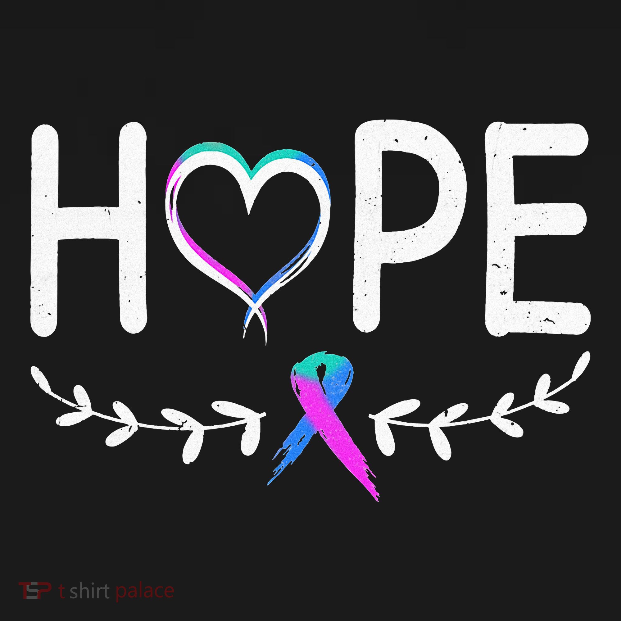 Hope Heart Teal Pink Purple Ribbon Thyroid Cancer Women's Tank Top
