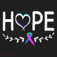 Hope Heart Teal Pink Purple Ribbon Thyroid Cancer Golf Towel thumb 3