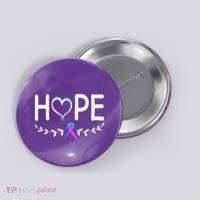 Hope Heart Teal Pink Purple Ribbon Thyroid Cancer Button thumb 0