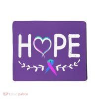 Hope Heart Teal Pink Purple Ribbon Thyroid Cancer Mousepad thumb 0