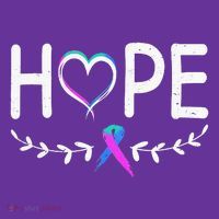 Hope Heart Teal Pink Purple Ribbon Thyroid Cancer Baby Bodysuit thumb 2