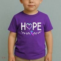 Hope Heart Teal Pink Purple Ribbon Thyroid Cancer Toddler T-Shirt thumb 2