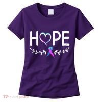 Hope Heart Teal Pink Purple Ribbon Thyroid Cancer Women's T-Shirt thumb 0