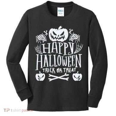 Happy Halloween Trick Or Treat Kids Long Sleeve Shirt