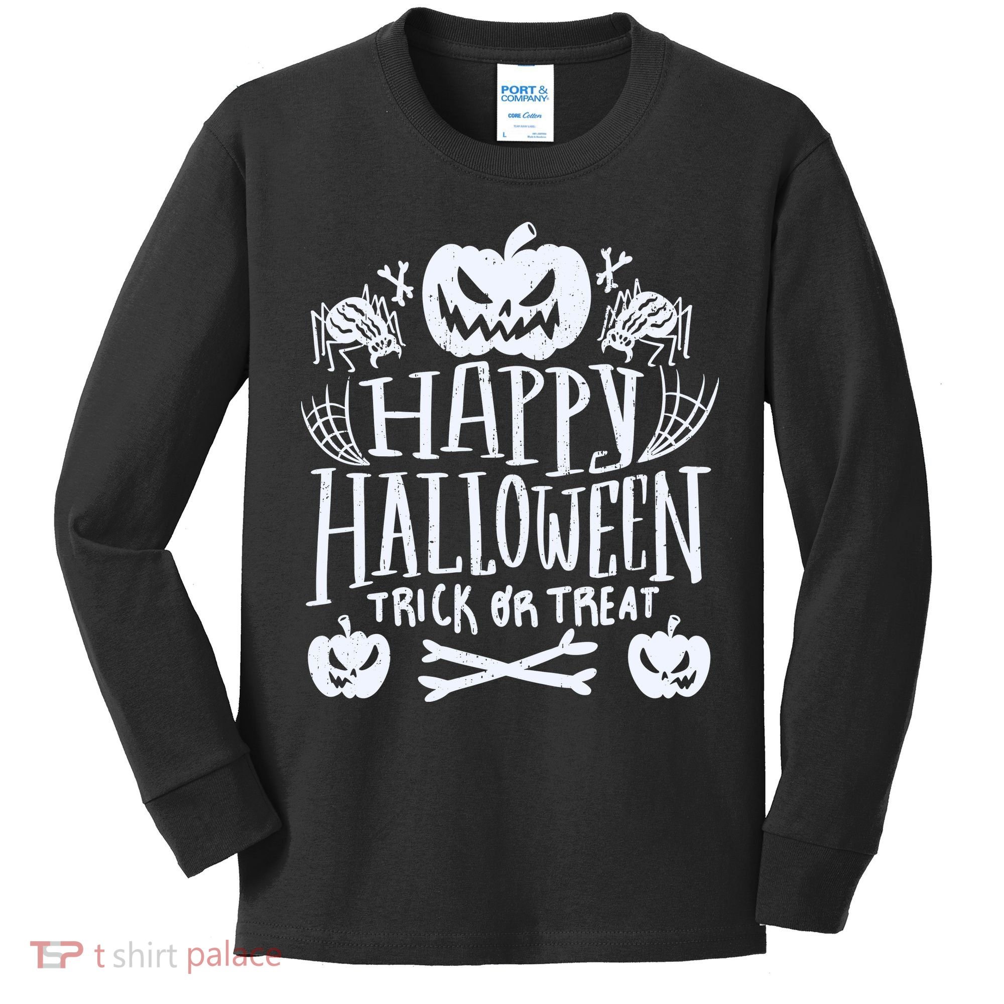 Happy Halloween Trick Or Treat Kids Long Sleeve Shirt