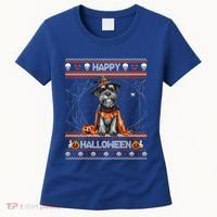 Happy Halloween Ugly Miniature Schnauzer Howloween Pumpkin Women's T-Shirt thumb 0