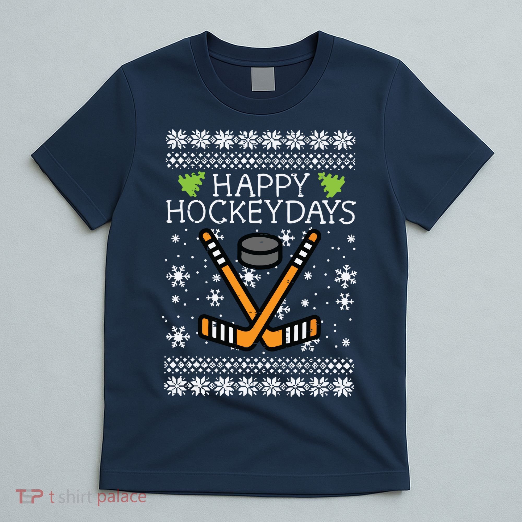 Happy Hockeydays Ugly Christmas Xmas Hockey T-Shirt