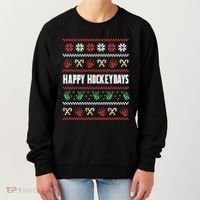 Happy Hockeydays Ugly Chrismas Ice Hockey Gift Women's Sweatshirt thumb 0