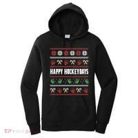 Happy Hockeydays Ugly Chrismas Ice Hockey Gift Women's Hoodie thumb 0