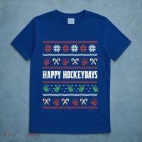 Happy Hockeydays Ugly Chrismas Ice Hockey Gift T-Shirt thumb 5