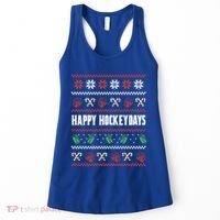 Happy Hockeydays Ugly Chrismas Ice Hockey Gift Women's Tank Top thumb 0