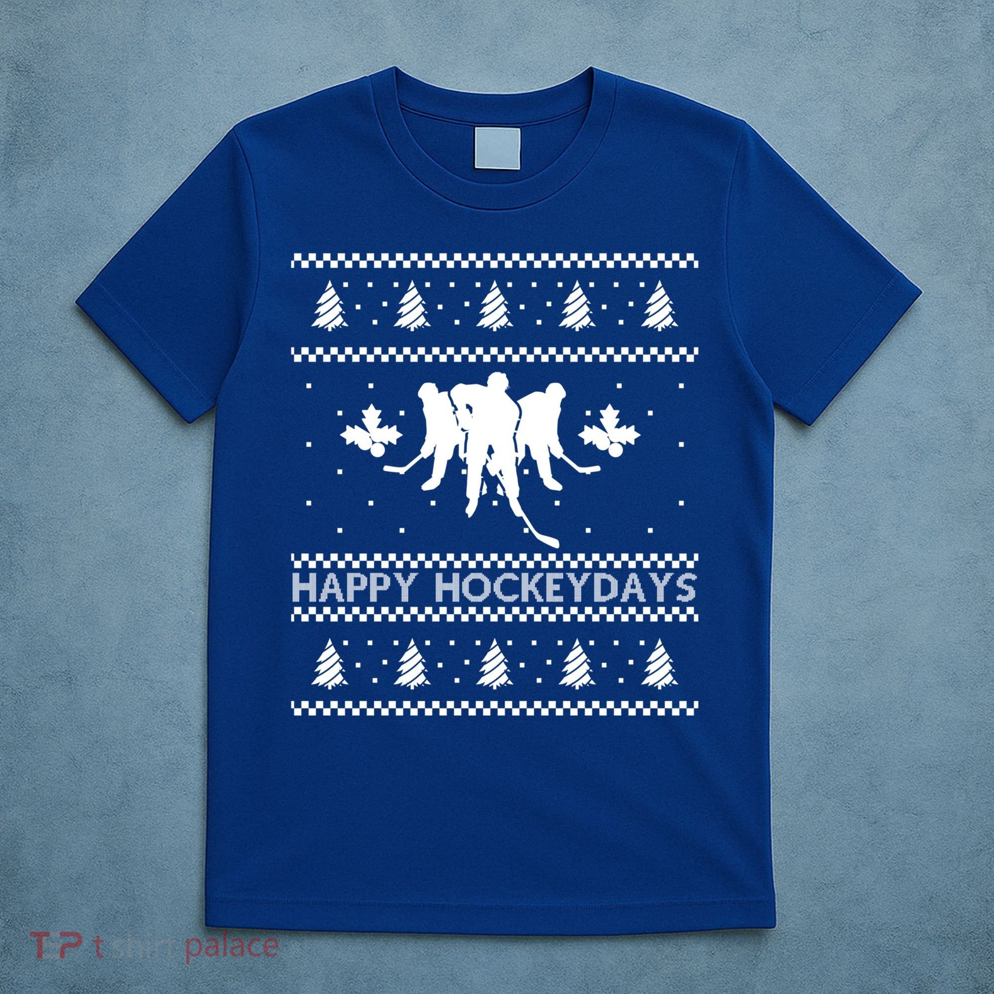 Happy Hockeydays Ugly Christmas Ice Hockey Player Hockey Funny Gift T-Shirt