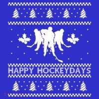 Happy Hockeydays Ugly Christmas Ice Hockey Player Hockey Funny Gift T-Shirt thumb 7
