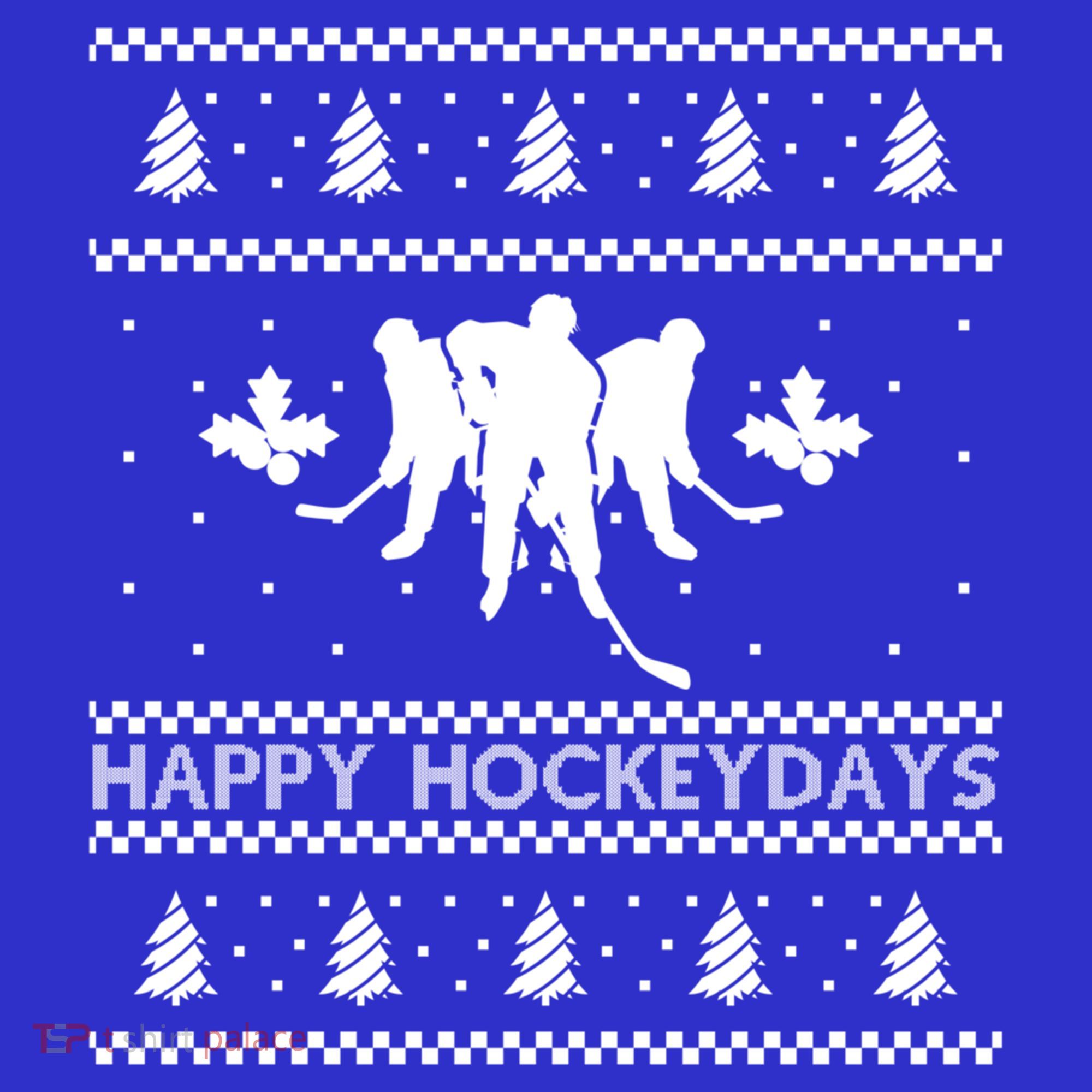 Happy Hockeydays Ugly Christmas Ice Hockey Player Hockey Funny Gift Women's Tank Top