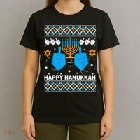 Happy Hanukkah Ugly Sweater Chanukah Jewish Christmas Gifts T-Shirt thumb 4