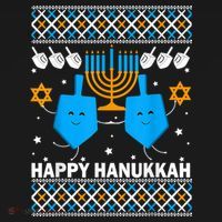 Happy Hanukkah Ugly Sweater Chanukah Jewish Christmas Gifts T-Shirt thumb 7