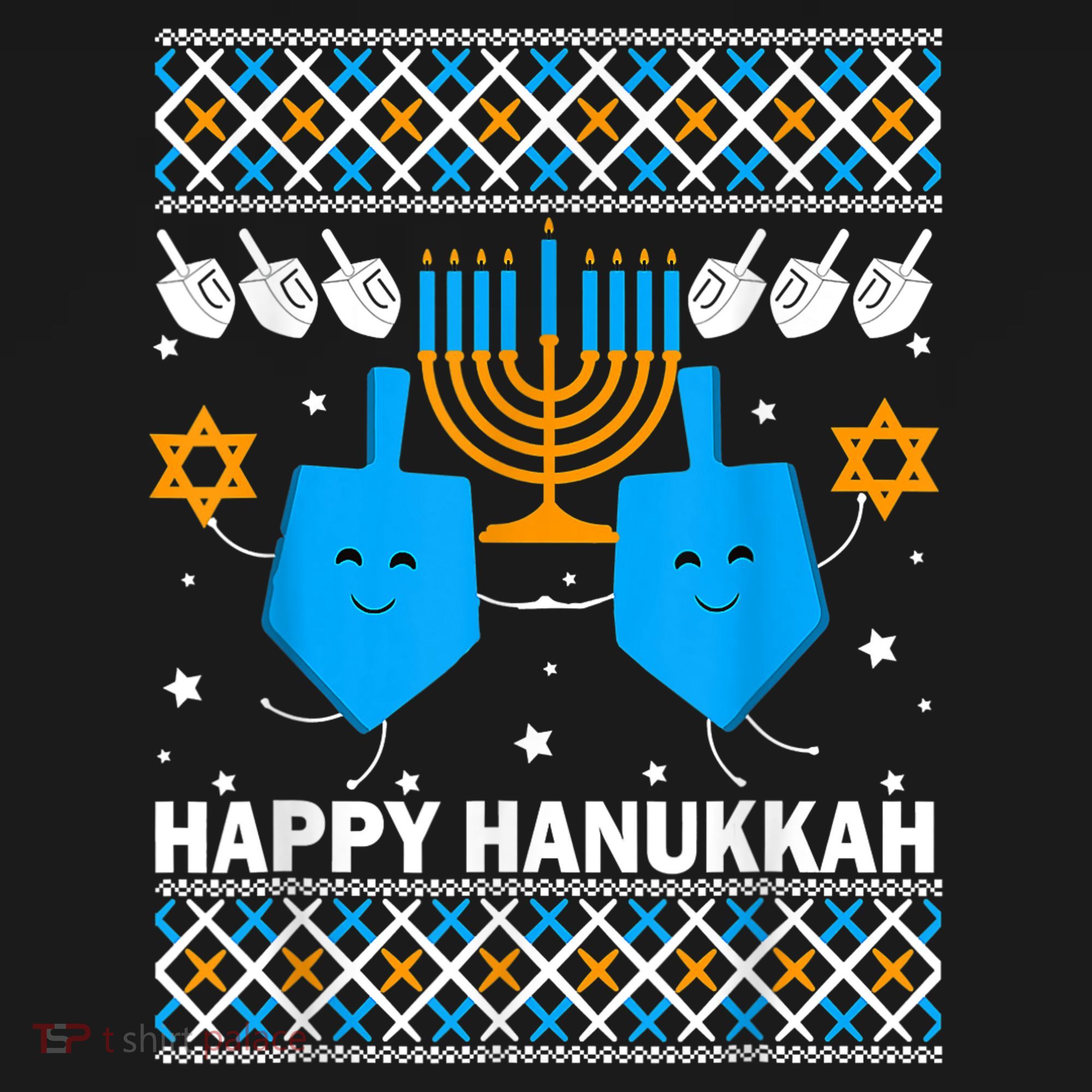 Happy Hanukkah Ugly Sweater Chanukah Jewish Christmas Gifts T-Shirt