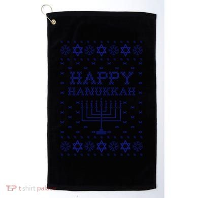 Happy Hanukkah Ugly Sweater Gift Golf Towel