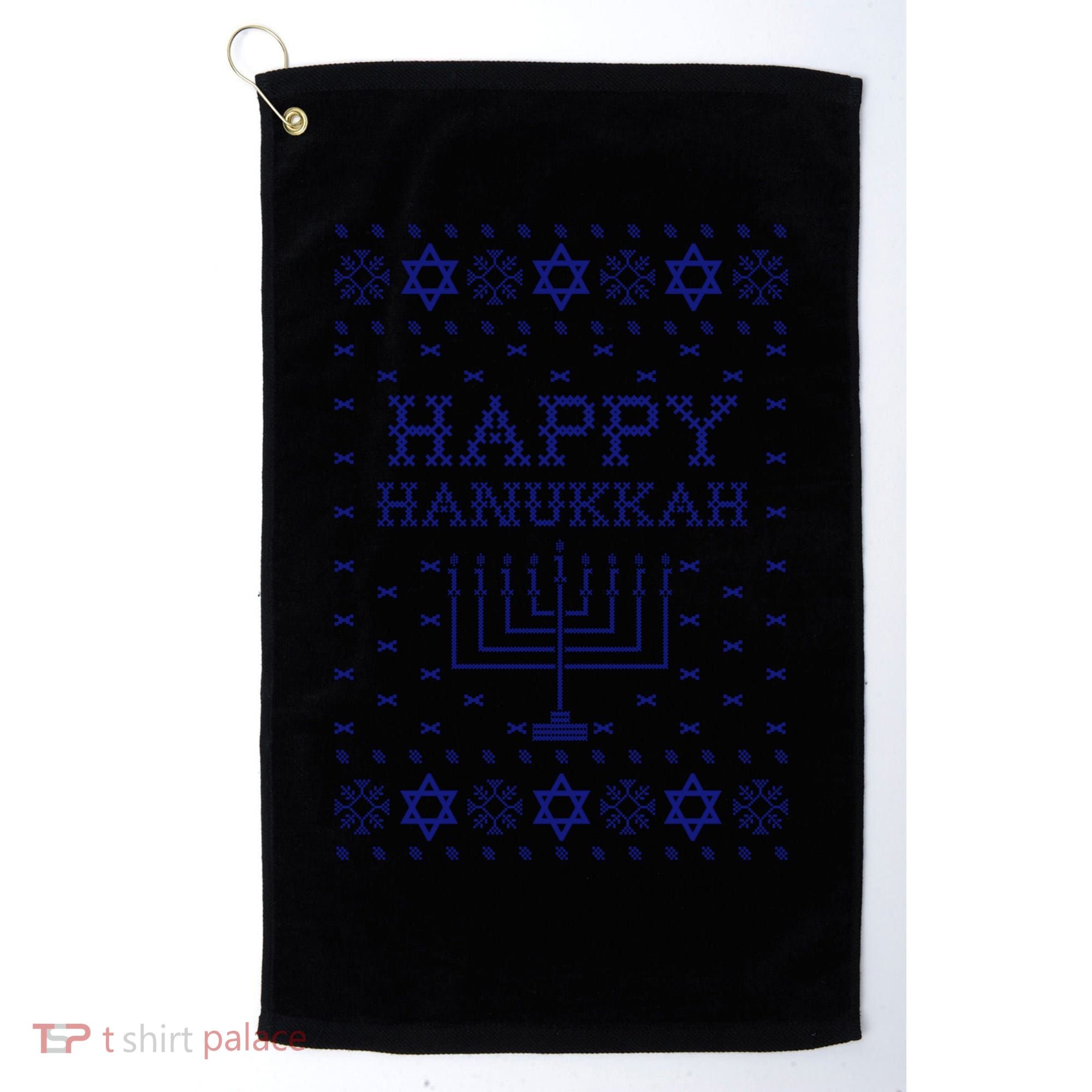 Happy Hanukkah Ugly Sweater Gift Golf Towel