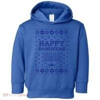 Happy Hanukkah Ugly Sweater Gift Toddler Hoodie thumb 0