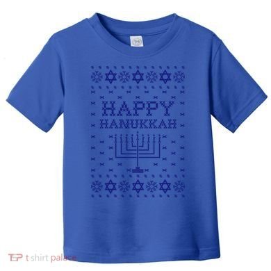 Happy Hanukkah Ugly Sweater Gift Toddler T-Shirt