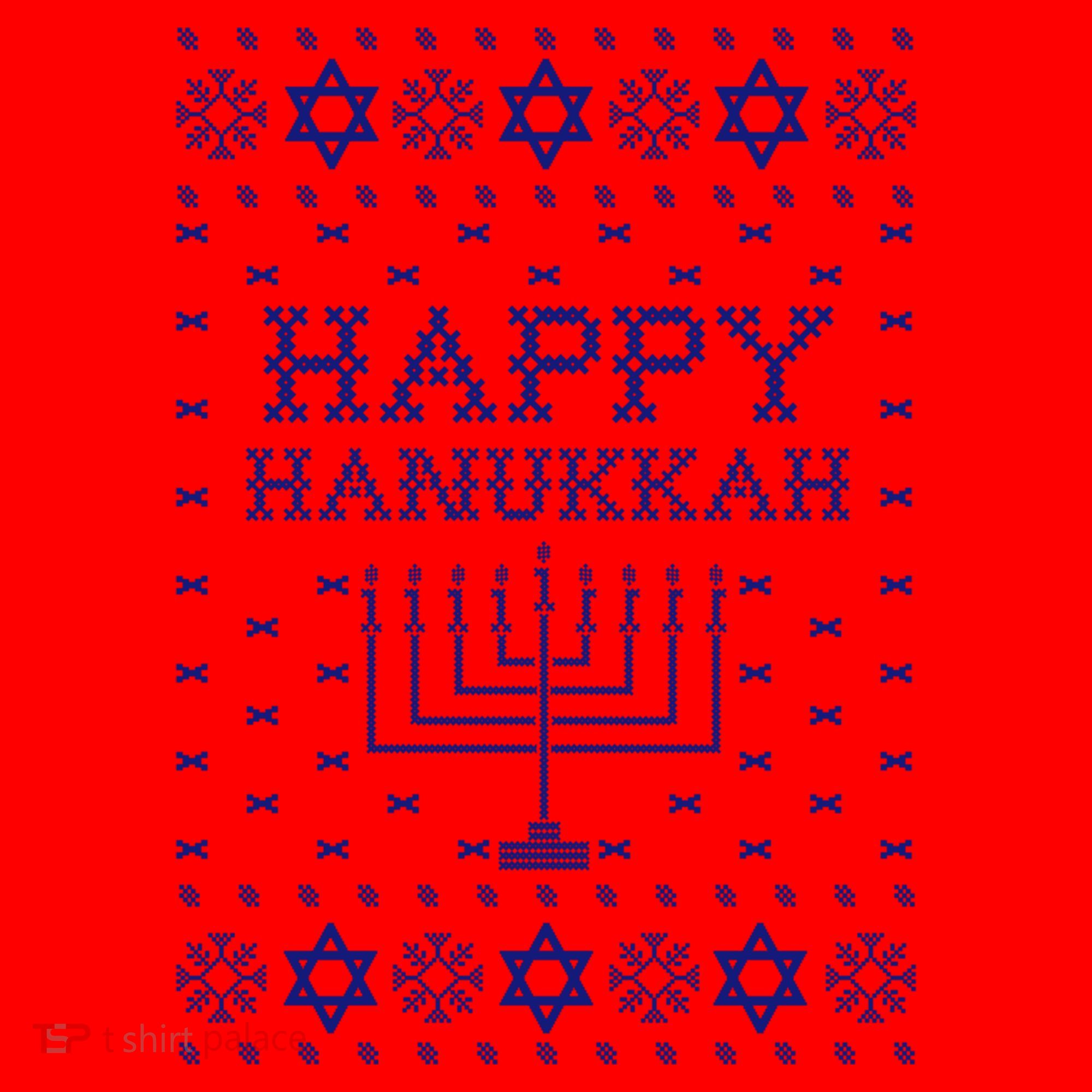 Happy Hanukkah Ugly Sweater Gift Santa Hat