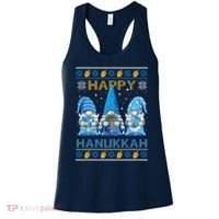 Happy Hanukkah Ugly Christmas Gnome Gnomies Menorah Dreidel Women's Tank Top thumb 0