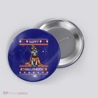 Happy Halloween Ugly Miniature Schnauzer Howloween Pumpkin Gift Button thumb 0