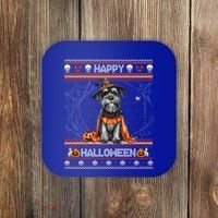 Happy Halloween Ugly Miniature Schnauzer Howloween Pumpkin Gift Coaster thumb 0