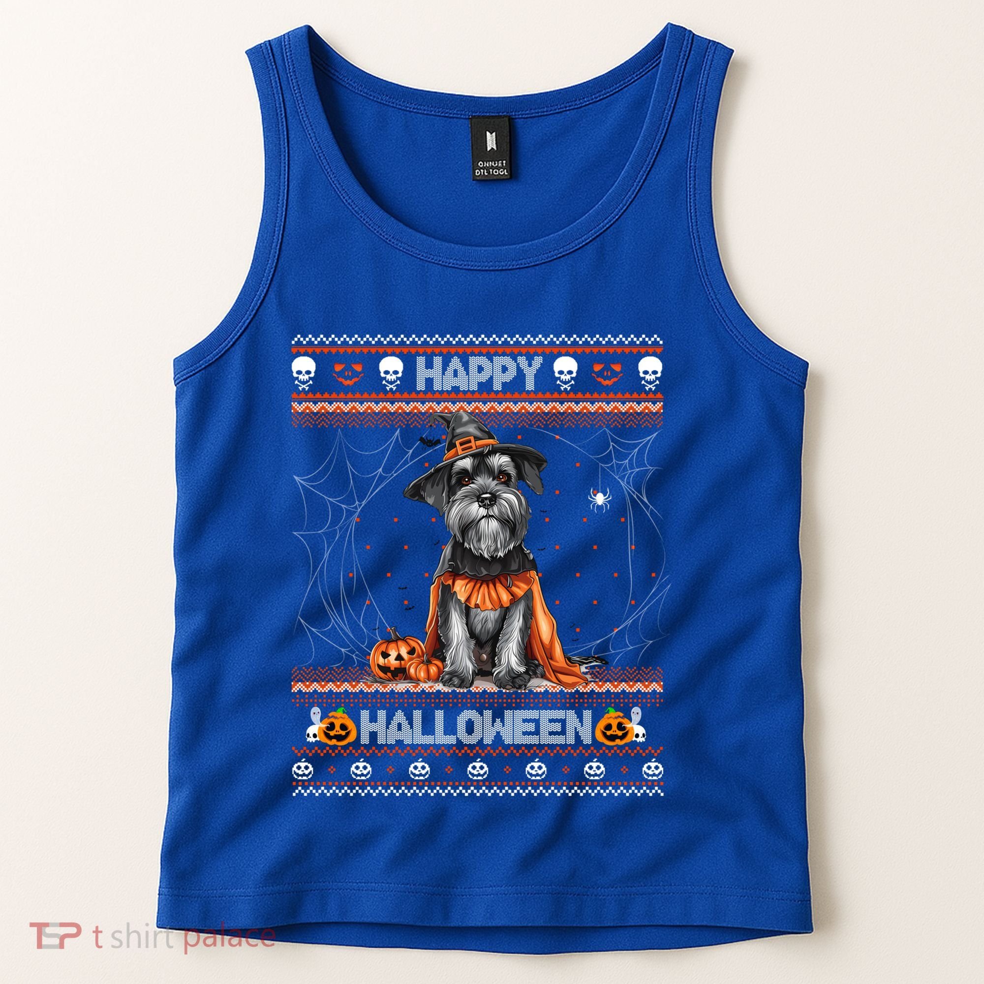 Happy Halloween Ugly Miniature Schnauzer Howloween Pumpkin Gift Tank Top