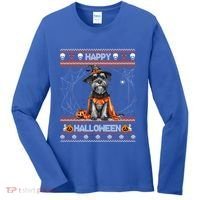 Happy Halloween Ugly Miniature Schnauzer Howloween Pumpkin Gift Women's Long Sleeve Shirt thumb 0