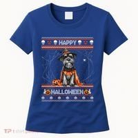 Happy Halloween Ugly Miniature Schnauzer Howloween Pumpkin Gift Women's T-Shirt thumb 0