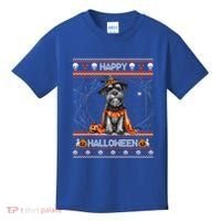Happy Halloween Ugly Miniature Schnauzer Howloween Pumpkin Gift Kids T-Shirt thumb 0