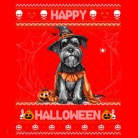 Happy Halloween Ugly Miniature Schnauzer Howloween Pumpkin Gift Santa Hat thumb 1