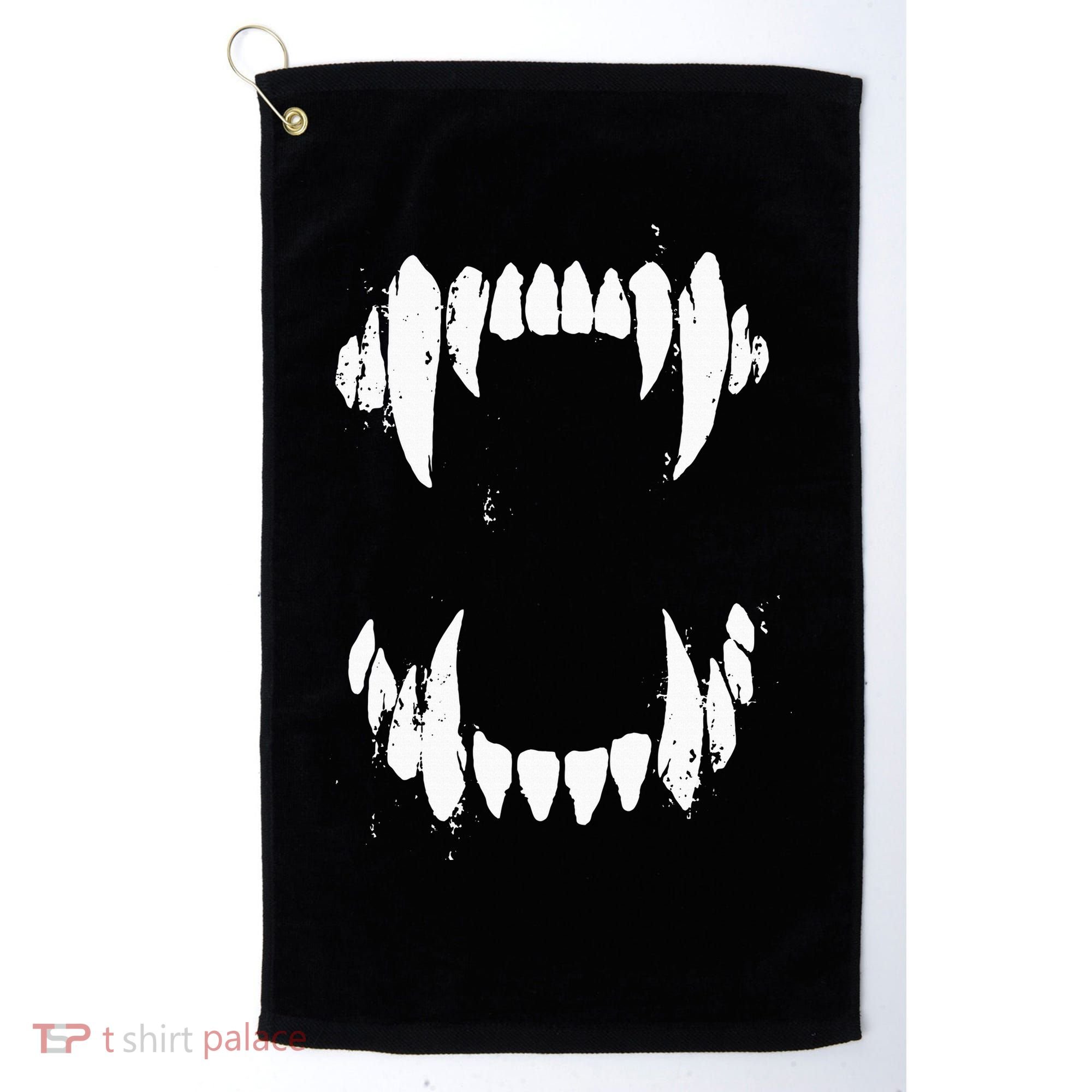 Halloween Horror Wolf Dog Vampire Monster Teeth Costume Golf Towel