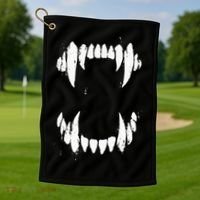 Halloween Horror Wolf Dog Vampire Monster Teeth Costume Golf Towel thumb 1