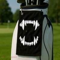 Halloween Horror Wolf Dog Vampire Monster Teeth Costume Golf Towel thumb 2