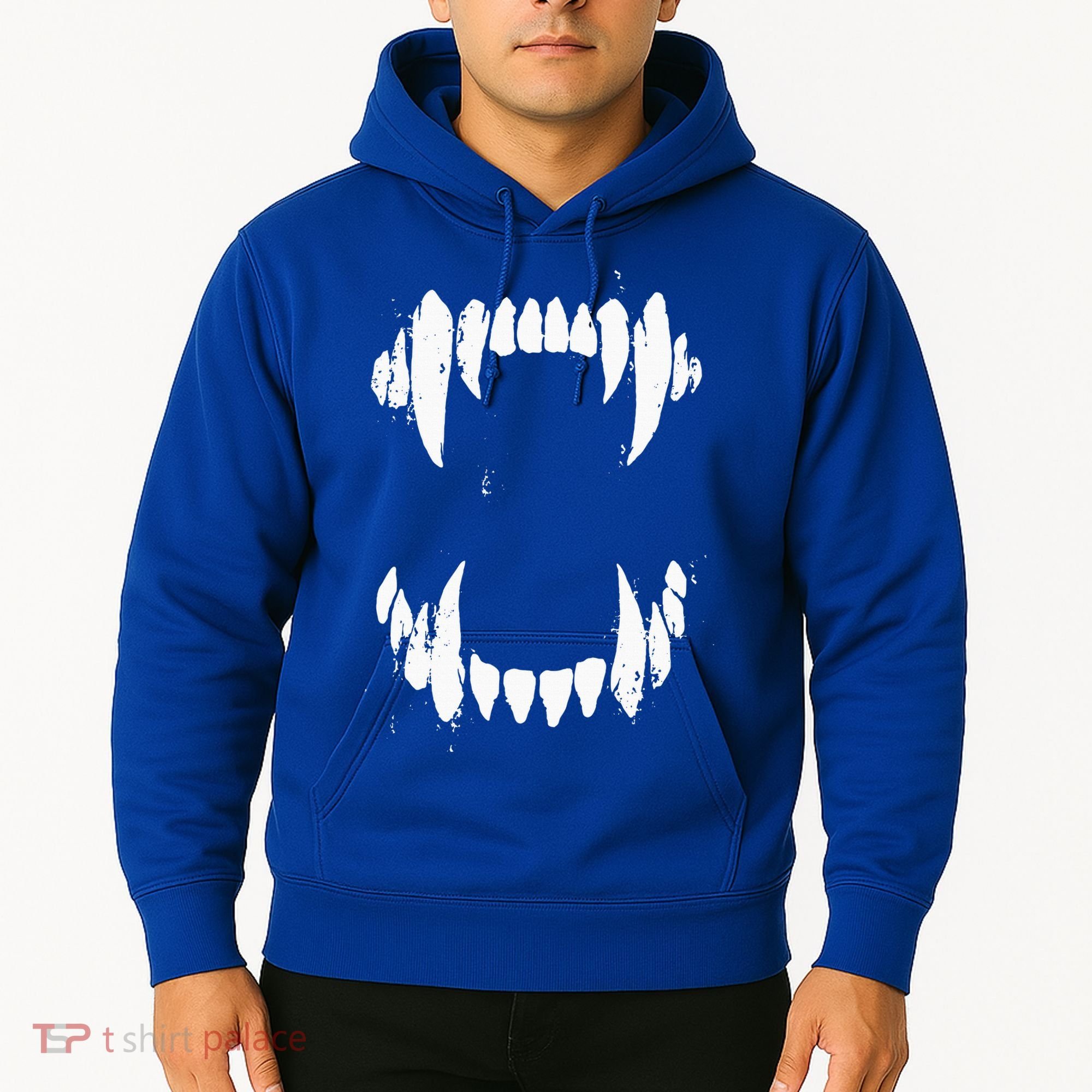 Halloween Horror Wolf Dog Vampire Monster Teeth Costume Hoodie
