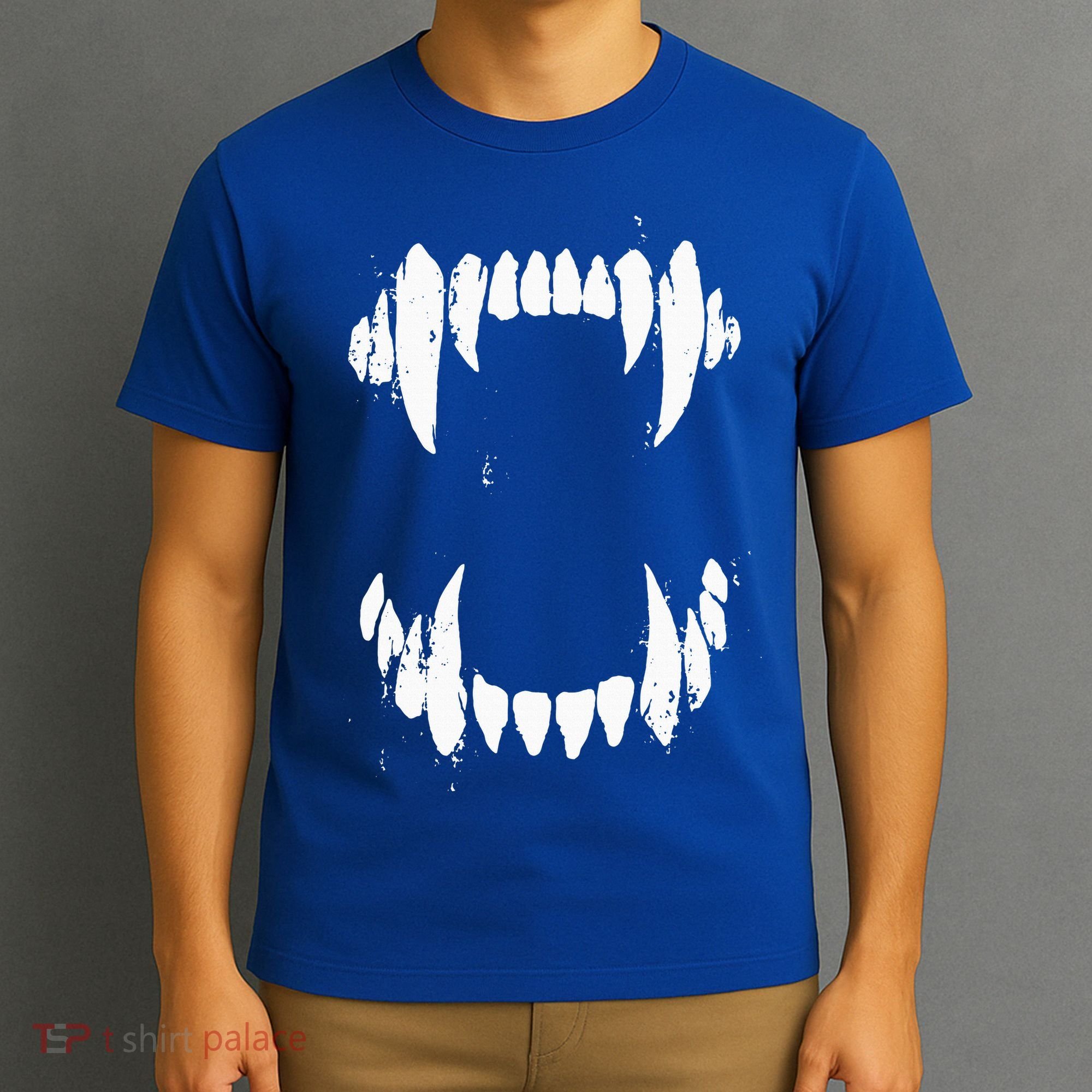 Halloween Horror Wolf Dog Vampire Monster Teeth Costume T-Shirt