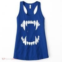 Halloween Horror Wolf Dog Vampire Monster Teeth Costume Women's Tank Top thumb 0