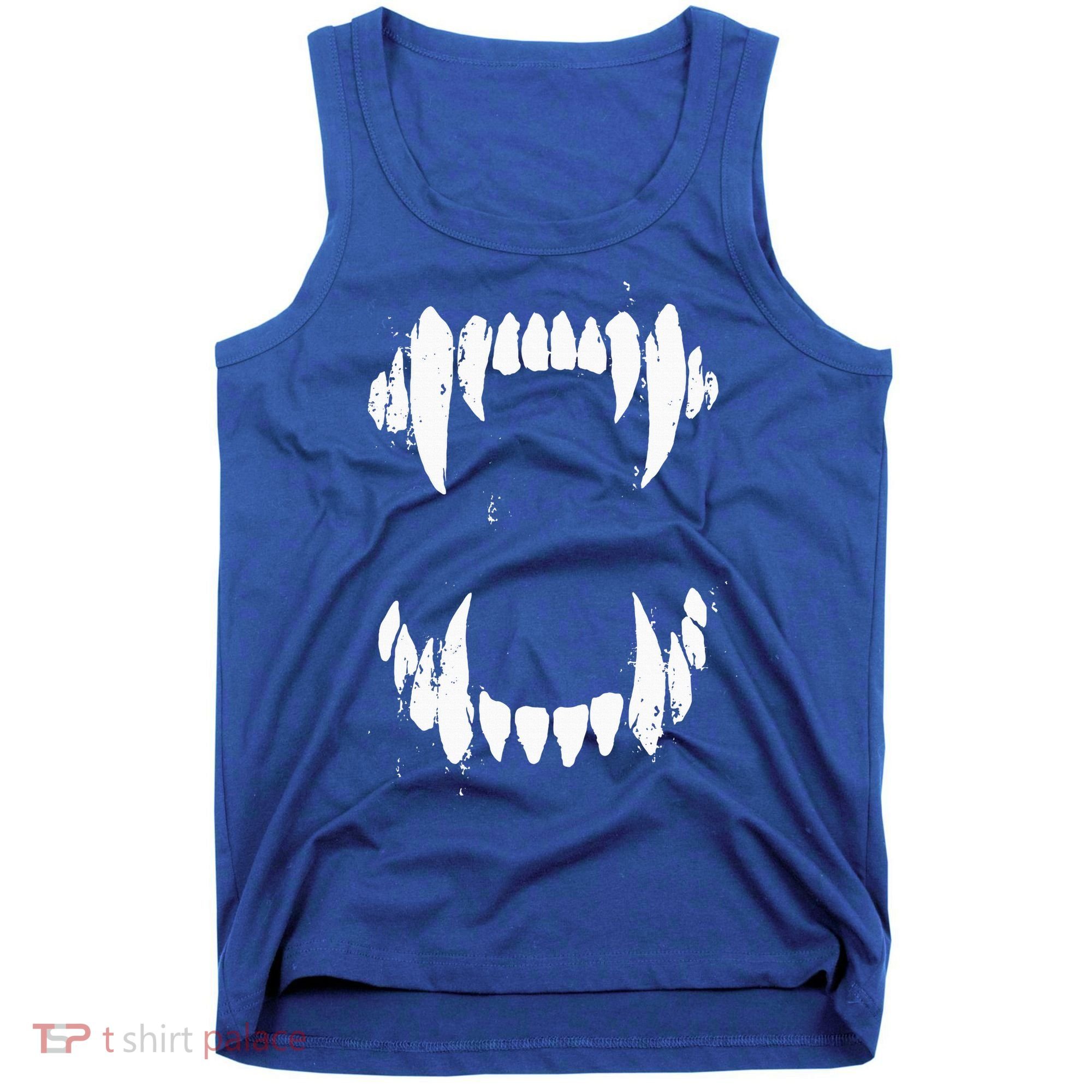 Halloween Horror Wolf Dog Vampire Monster Teeth Costume Tank Top