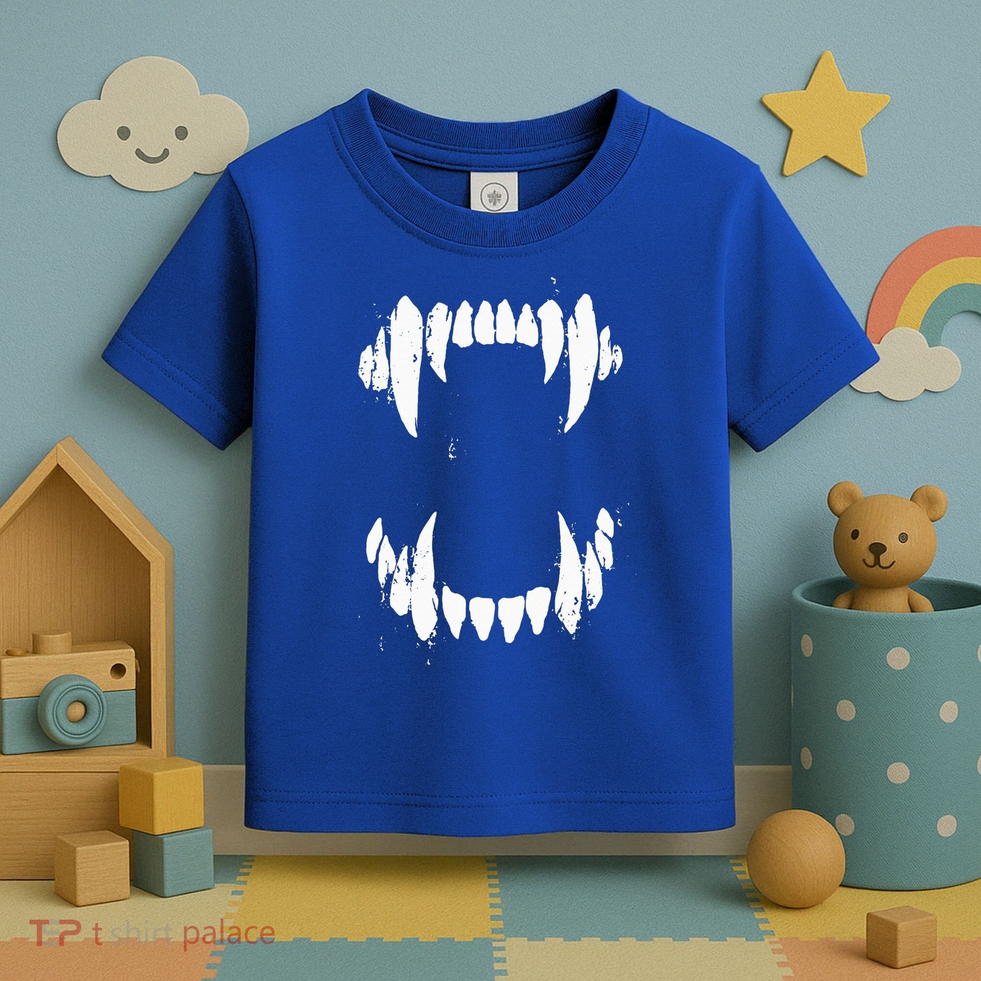 Halloween Horror Wolf Dog Vampire Monster Teeth Costume Toddler T-Shirt