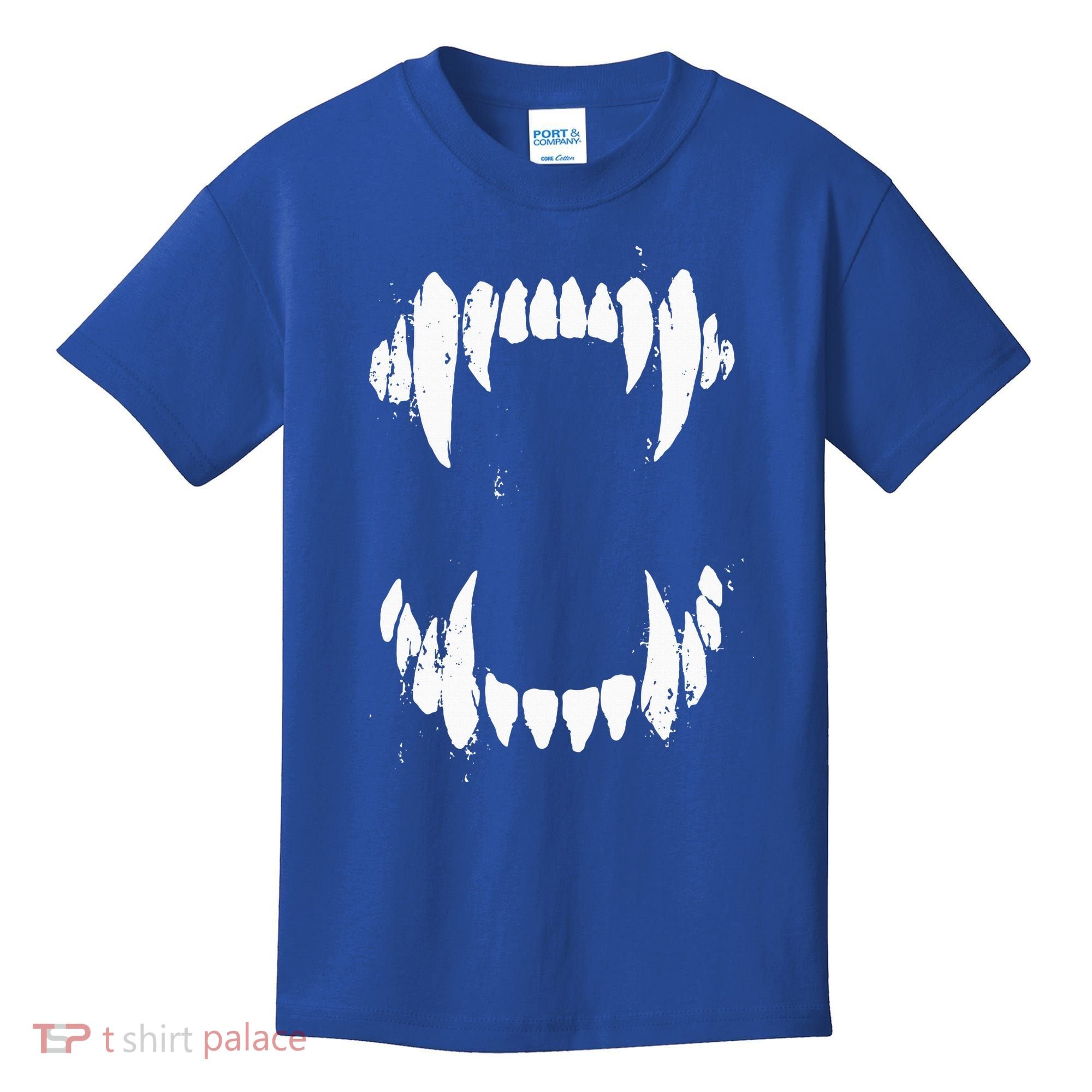 Halloween Horror Wolf Dog Vampire Monster Teeth Costume Kids T-Shirt
