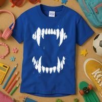 Halloween Horror Wolf Dog Vampire Monster Teeth Costume Kids T-Shirt thumb 3